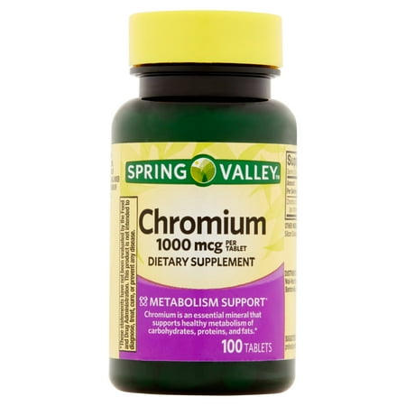 Spring Valley Chromium Tablets, 1000 mcg, 100 Ct