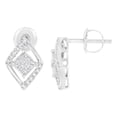 thumbnail image 3 of 10K White Gold 1/3 cttw Princess-cut Diamond Double Triangle Composite Stud Earrings (H-I Color, SI1-SI2 Clarity), 3 of 7