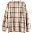 thumbnail image 3 of Women's Plaid Long Sleeve Button Down Wool Blend Shirt Jacket Blouse, 3 of 5