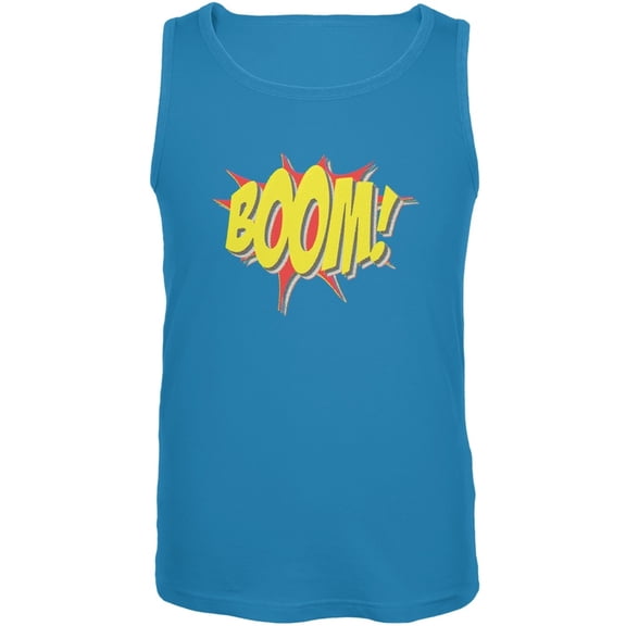 BOOM Comic Book Super Hero Turquoise Adult Tank Top - X-Large