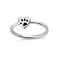 thumbnail image 3 of 925 Sterling Silver Oxidized Platinum Plated Heart Women Women Valentines Day Gifts Ring, 3 of 4