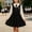 Black A, variant on ATORRE Girls Mini Dress 2026 Stylish Plaid Turn-Down Collar Short Sleeve Flowy Dress Preppy Style Back-to-School Outfits Black 14-15 Years
