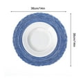 thumbnail image 3 of mmirethe 4Pcs 36cm Japanese Style Round Braided Placemats for Dining Table Heat Resistant Non- for Slip Kitchen Coasters Blue, 3 of 6