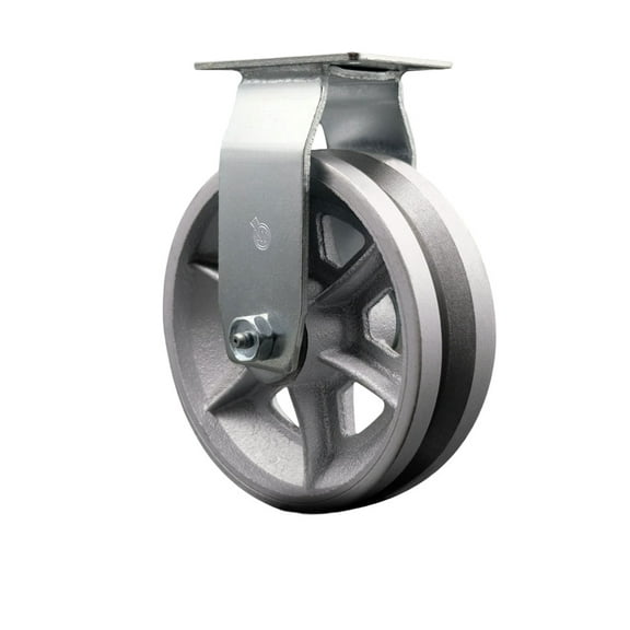 6 Inch V-Groove Semi Steel Wheel Rigid Caster with Bronze Bearing Service Caster