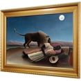 thumbnail image 2 of HFDF Sleepg Gypsy by Henri Rousseau. Oil Patg Reproduction, Giclee Prt on Canvas. Ready to Hang Wall Art for Home and Office Decor. : 10x8inch Framed, 2 of 6