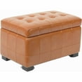 thumbnail image 3 of SAFAVIEH Small Manhattan Rustic Tufted Storage Bench, Saddle, 3 of 4