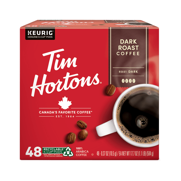 Tim Hortons Dark Roast Single Serve Coffee Pods, 48ct