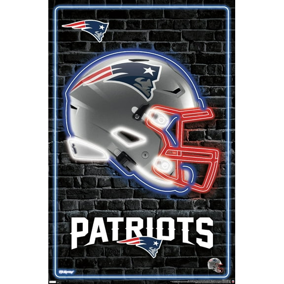 NFL New England Patriots - Neon Helmet 23 Wall Poster, 22.375" x 34"