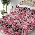 thumbnail image 3 of Ambesonne Delicate Roses Fitted & Flat Sheet with Shams 4 Pcs Set, Neutral Floral Scene, King, Pastel Pink Pale Grey, 3 of 5