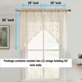 thumbnail image 2 of THD Bella Floral Rod Pocket Lace Short Cafe Swags for Small Windows - 28 x 36 Inch Length (Taupe Swags, Set of 2), 2 of 6