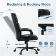 thumbnail image 3 of Yoyomax Executive Office Chair, Height Adjustable High Back Computer Chair, Ergonomic Home Office Desk Chair with Wheels, Armrest, and Headrest - 360° Swivel PU Leather Chair for Adults, 3 of 7