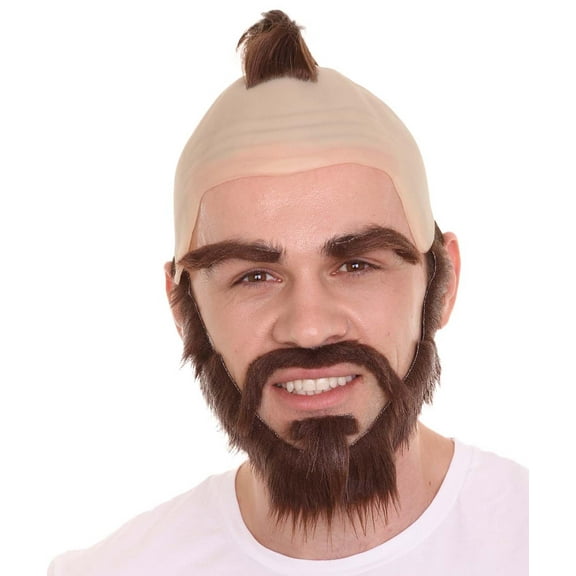 HPO| Adult Men's Mohawk Punk Rock Spiky Brown Wig| Non-flammable Synthetic Fiber