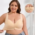 thumbnail image 5 of Plus Size Women's Front Closure Bras, No Underwire Full Coverage Push up Bra Soft Cup Wireless Comfortable Everyday Bra, XL-6XL, 5 of 9