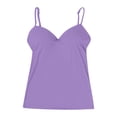thumbnail image 2 of Women's Cotton Tank Top with Shelf Bra Adjustable Wider Strap Camisole, 2 of 4
