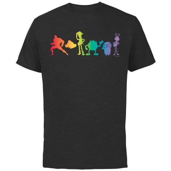 Pixar Character Line Up Pride - Short Sleeve Cotton T-Shirt for Adults - Customized-Black