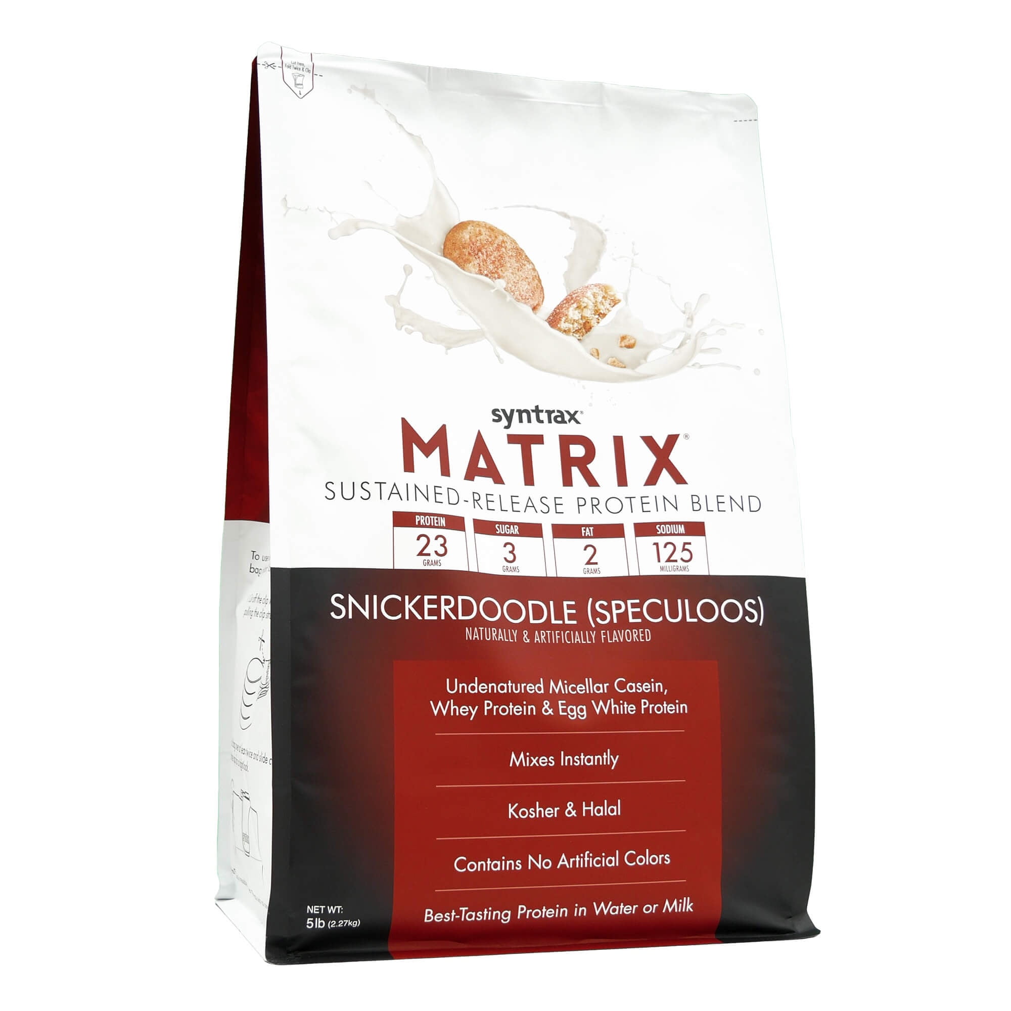 Syntrax Matrix Snickerdoodle Sustained‑Release Protein Powder Blend 5 lb with Real Cookie Pieces