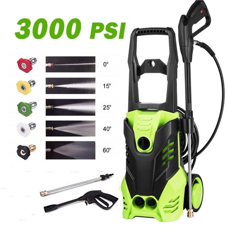 1.7GPM Electric Pressure Washer 3000 PSI 1800W Power Washer Cleaner Machine with 5 Quick-Connect Spray Nozzles, Spray Gun and High Pressure (Best 3000 Psi Pressure Washer)