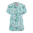 thumbnail image 4 of Women Tops under $5! Cagogo Plus Size T Shirts for Womens Floral Printed V Neck Summer Trendy Travel Work Tunic Tops Short Sleeve Loose Fit Dressy Casual Tee Shirts Clothing, 4 of 4