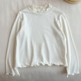 thumbnail image 4 of biudgviw Toddler Girls Long Sleeve Shirts Kids Ruffle Crewneck T-Shirts Casual Soft Basic Tees Cute Baby Girl Clothes(White,1-2 Years), 4 of 6