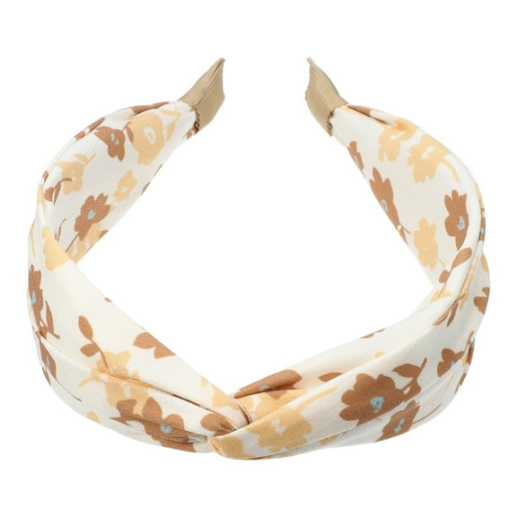 Floral Knot Hairbands No Slip Fashion 1.93" Wide Hair Accessories Brown Headbands for Women