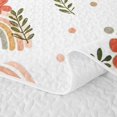 thumbnail image 5 of Manfei Boho Rainbow Quilt King, Floral Leaf Plant King Coverlet Set, White, 3pcs, 1 Bedspread and 2 Pillowcases, 5 of 7