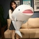 thumbnail image 2 of Peluche de ballena de Boca Grande de tamaño gigante para niños, juguete de peluche de Animales Marinos de color azul, amarillo y rosa, almohada suave de tiburón Huggable, 120cm, 2 of 5