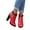 Red, variant on Women's Cutout Peep Toe Stacked Chunky Heels Sandals Summer Ankle Strap Buckle High Heel Booties