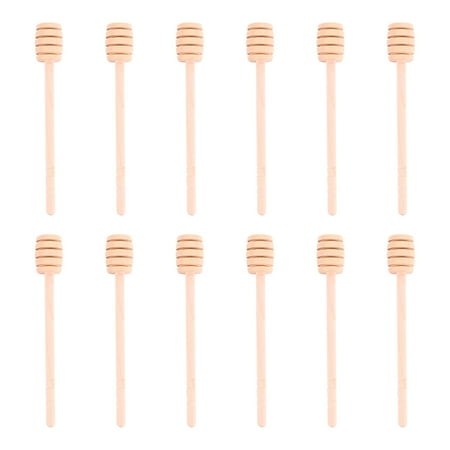 

12Pcs 15cm Wood Honey Stirring Stick Honey Dipper Stick Honey Spoon Rod