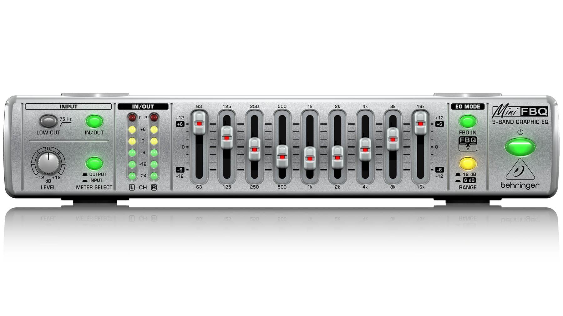 Behringer MINIFBQ FBQ800 Ultra-Compact 9-Band Graphic Equalizer with FBQ