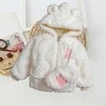 thumbnail image 3 of Hicidod Kids Fleece Jacket Girls Soft Solid Color Winter Warm Coats Cute Ears Hooded Zipper Faux Fur Thicken Cute Outerwear, 3 of 7