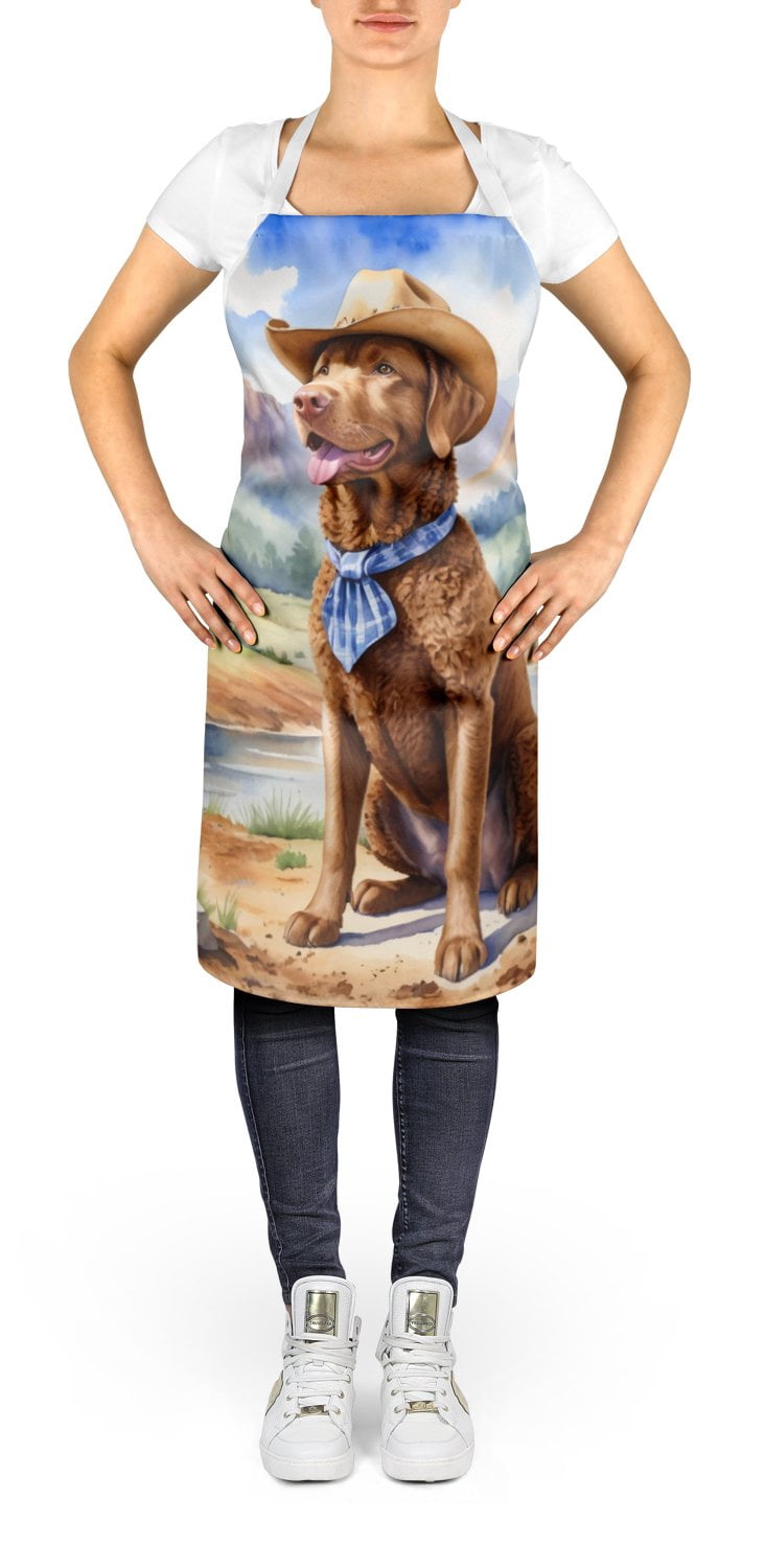 Chesapeake Bay Retriever Cowboy Welcome Apron 27 in x 30 in