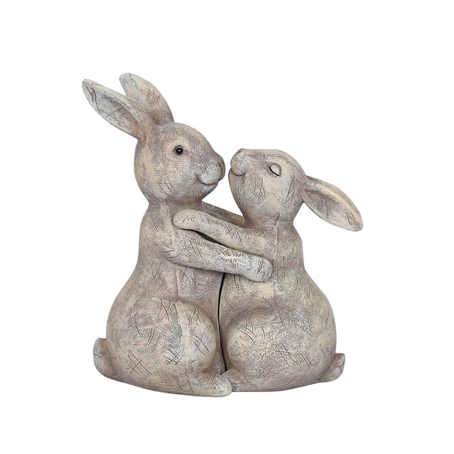 Noehoiugi Bunny Couple Decor - Sweet Embracing Pose, Charming Home Accent For Tabletop & Decorative Spaces