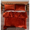 thumbnail image 5 of Vinsan International Ultra-Luxe Velvet Duvet Cover, Boho Bedding UO Comforter Donna Cover, 3 Pcs Set Rust Color Duvet Set, Velvet Bedding Set Full Size, 5 of 5
