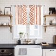 thumbnail image 2 of 2 Panels Kitchen Tier Curtains 39 Inch Length, Orange Boho Grommets Window Treatment Curtain, Vintage Southwestern Geometric Stripes Thermal Curtains Drapes for Living Room/Bathroom, 2 of 9