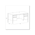 thumbnail image 3 of Hirsh 30x60 Double Pedestal Metal Desk with T Top Black/Walnut, 3 of 4
