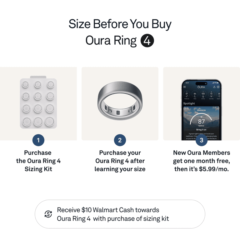 Oura Ring 4, Brushed Silver, Size 9, Smart Wearable, Sleep