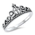 thumbnail image 1 of Tiara Crown Cross Wave Swirl Loop Knot Ring .925 Sterling Silver Band Jewelry Female Male Size 10, 1 of 4