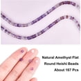 thumbnail image 4 of 150Pcs Natural Amethyst Beads 4mm Heishi Disc Beads Strands Flat Round Stone Loose Beads Natural Gemstone Beads for DIY Choker Bracelets Necklaces Jewelry Craft Making, 4 of 9