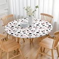 thumbnail image 3 of White Cow Geometric Pattern Round Fitted Tablecloth with Elastic Edge,Dining Table Cover Waterproof,Outdoor Round Tablecloth for Camping,Dining,Indoor and Outdoor, 3 of 7