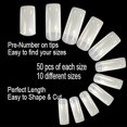 thumbnail image 3 of Natural Cosmo 500 Acrylic False Fake Nail Tips With Clear Plastic Case for Nail Salon Nail Shop (Natural Cosmo), 3 of 8