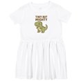 thumbnail image 3 of Inktastic Tiny but Mighty Dinosaur Cartoon Design Girls Toddler Dress, 3 of 5