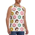 thumbnail image 2 of Kdxio Colorful Donuts for Men's Muscle T-shirt,Sleeveless for Workout Running Athletic Gym Lounge Casual, 2 of 7