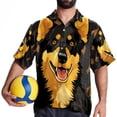 thumbnail image 4 of Pixel Dog Men's Short Sleeve Poplin Button Down Shirts - Casual Printed Summer Beach Tops for Men, 4 of 6