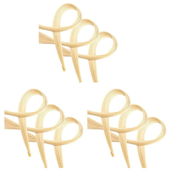 6Pcs Violin Bow Hair Replacement Kit Violin 29.2 Inch Fiddle Bow Rehair Tools Musical Bow Hair Violin Horse Hair, White