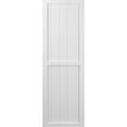 thumbnail image 4 of Ekena Millwork 17 1/2"W x 50"H Americraft Five Board Exterior Real Wood Two Equal Panel Framed Board-n-Batten Shutters (Per Pair), White, 4 of 9