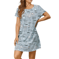 thumbnail image 1 of Camisones de Corta para Mujer, Camisetas de Dormir Estampadas para Mujer, Ropa de Dormir Café Gris S, 1 of 7