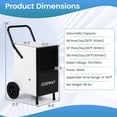 thumbnail image 3 of Costway 189-Pint Dehumidifier with Built-in Pump, Drain Hose & Wheels White + Black 7500 Sq. ft Coverage Area, 3 of 10