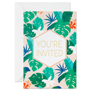 Hallmark Party Invitations, Tropical s on Peach, 10 ct.