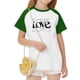 thumbnail image 5 of Blusas y camisas de manga corta con cuello redondo para niños y niñas, blusa de manga corta con estampado de cuello redondo, 5 of 7