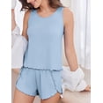 thumbnail image 5 of Ekouaer 2 Pieces Womens Tank Top Pajamas Set Soft Sleepwear Sleeveless Cami and Shorts Summer Loungewear Pjs Set, 5 of 6